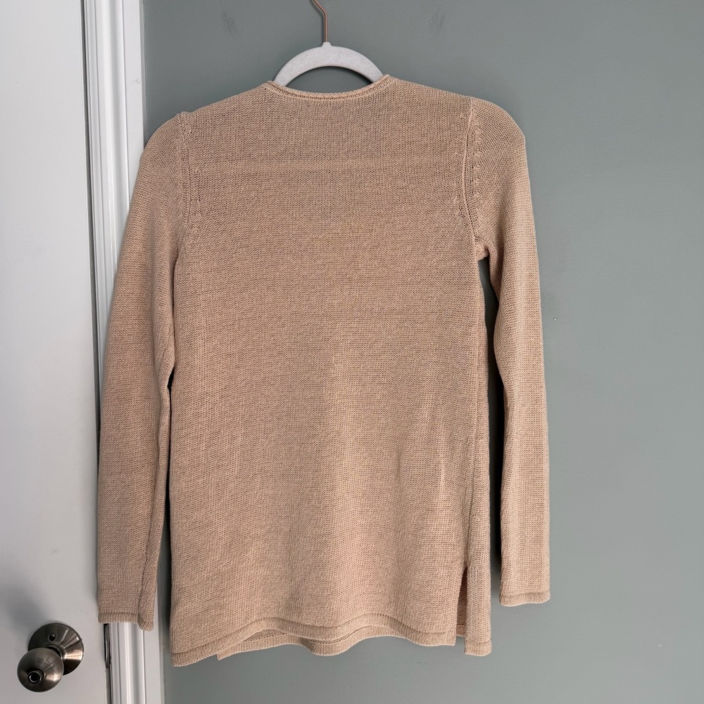 J. McLaughlin "Callum" Beige Tan Lightweight V-Neck Open Knit Sweater Classic - Picture 8 of 15